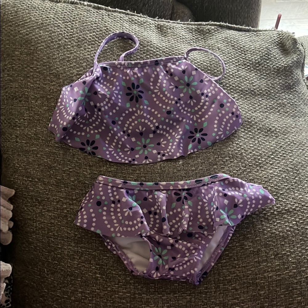 Crazy 8 Purple Bikini Set with Bandeau Top and Ruched Texture